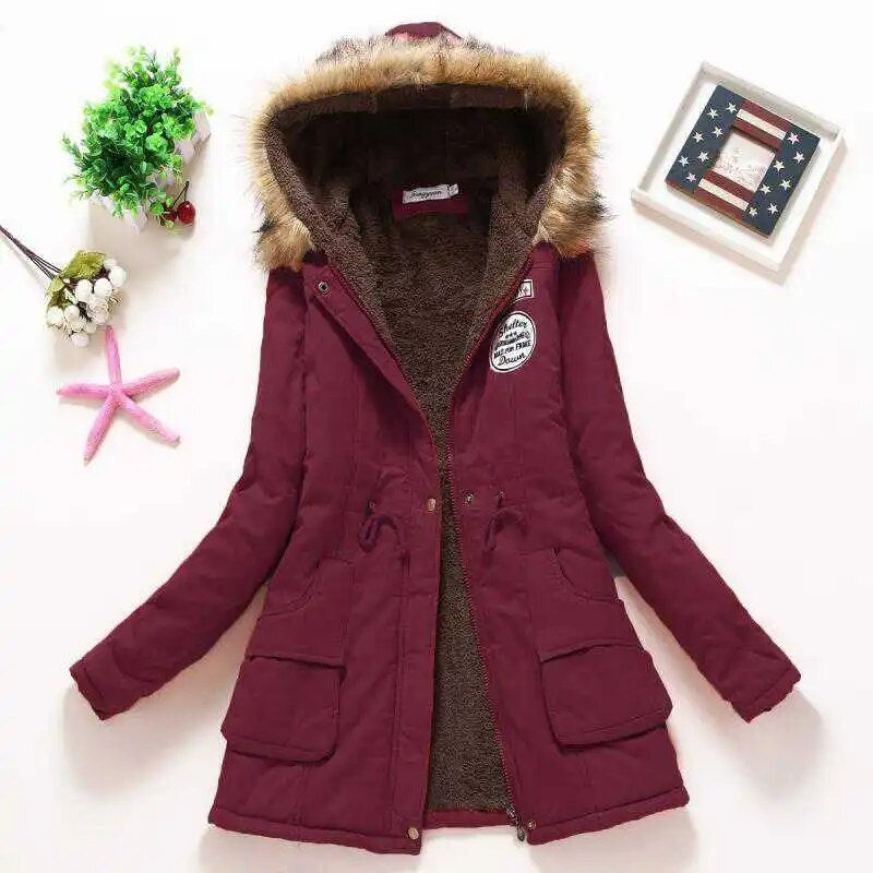 Thumbnail: 2023 New Autumn Winter Women Cotton Jacket Padded Casual Slim Coat Emboridery H