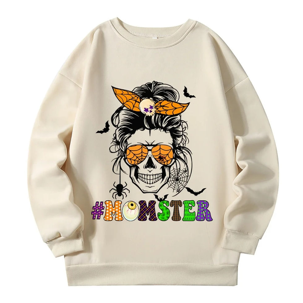 Миниатюра: Halloween Fun Prints Women's Clothing Plus Size Loose-fitting All-match Graphic