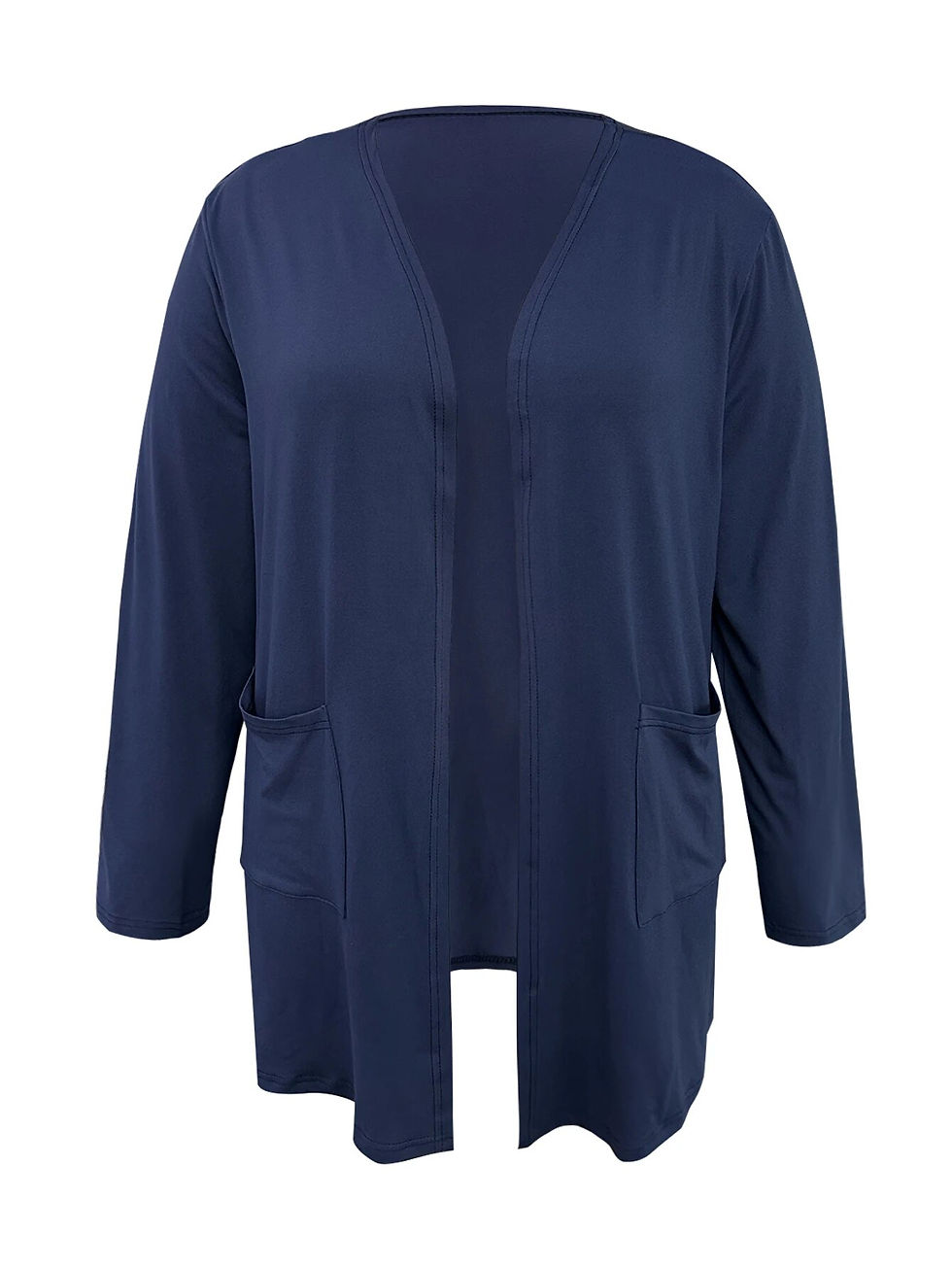 Миниатюра: Autumn Winter Plus Size Casual Coat, Women's Plus Solid Long Sleeve Open Front