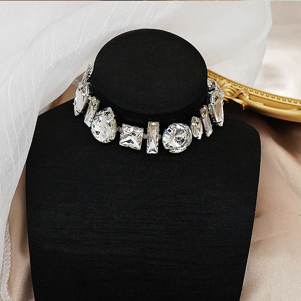 Thumbnail: Stonefans Baroque Geometry Crystal Choker Necklace Banquet for Women