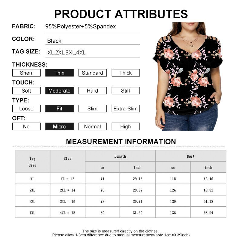 Miniatiūra: Summer Women's Plus Size Clothing V-neck Hollow Out Short Sleeve Tunic Tops Pri