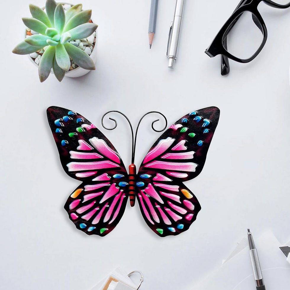 Miniatura: Garden 3D Metal Butterfly Decor Inspirational Sculpture Wall Deco For Outdoor D