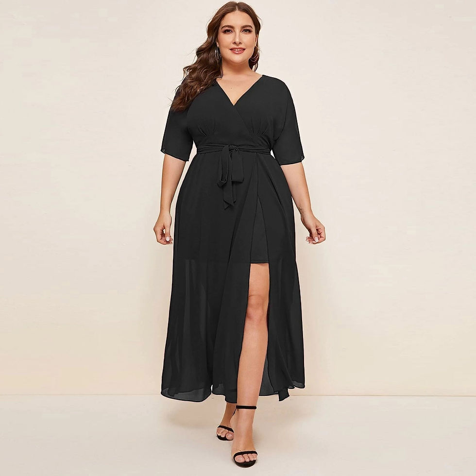 Thumbnail: Oversize Lace Up Dress Women Casual Chiffon Boho Solid Short Sleeve Streetwear