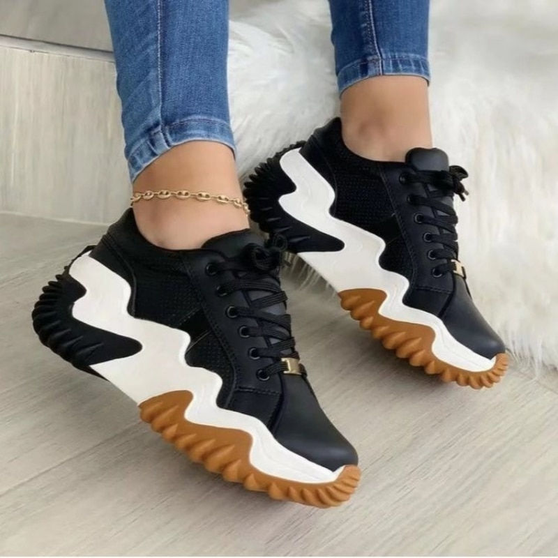 2023 New Breathable Vulcanized Shoes Women Casual Platform Sneakers Summer Thic