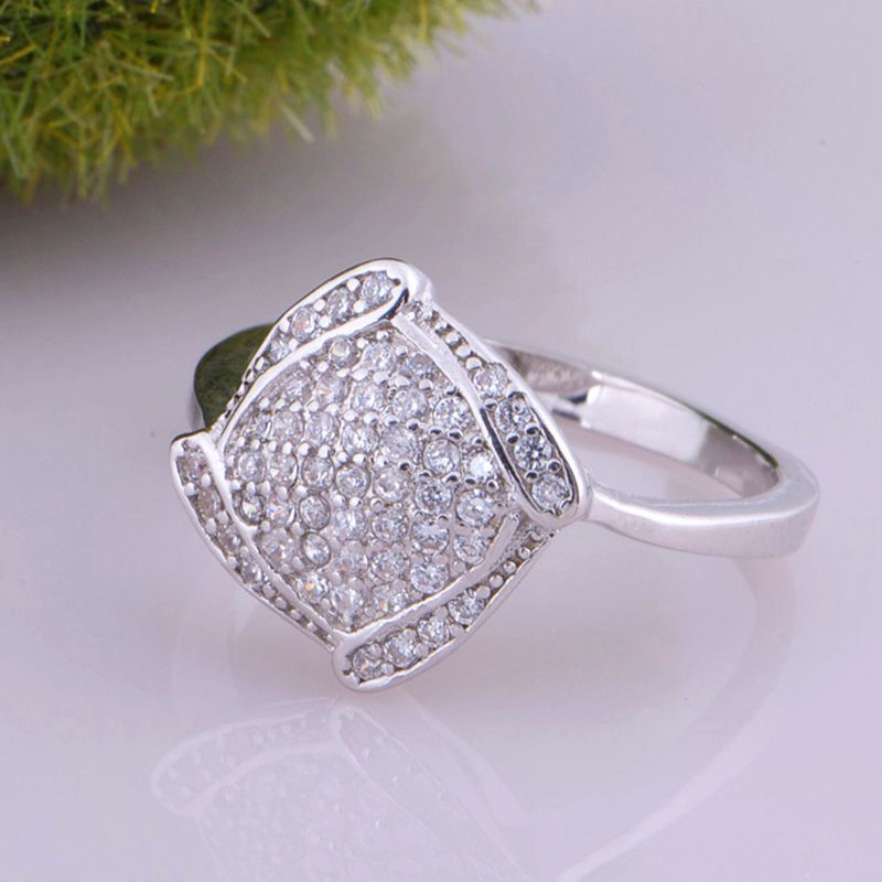 Thumbnail: USA STOCK 45% Uloveido Cubic Zirconia Wedding Bridal Jewelry Sets Silver Plated