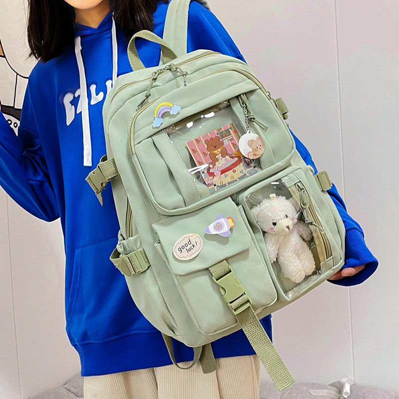 Cute Women Backpacks Waterproof Multi-Pocket Nylon School Backpack for Student