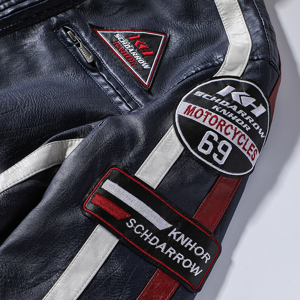 Thumbnail: Men Autumn New Casual Motor Biker Painted Leather Jackets Coat Men Winter Vinta