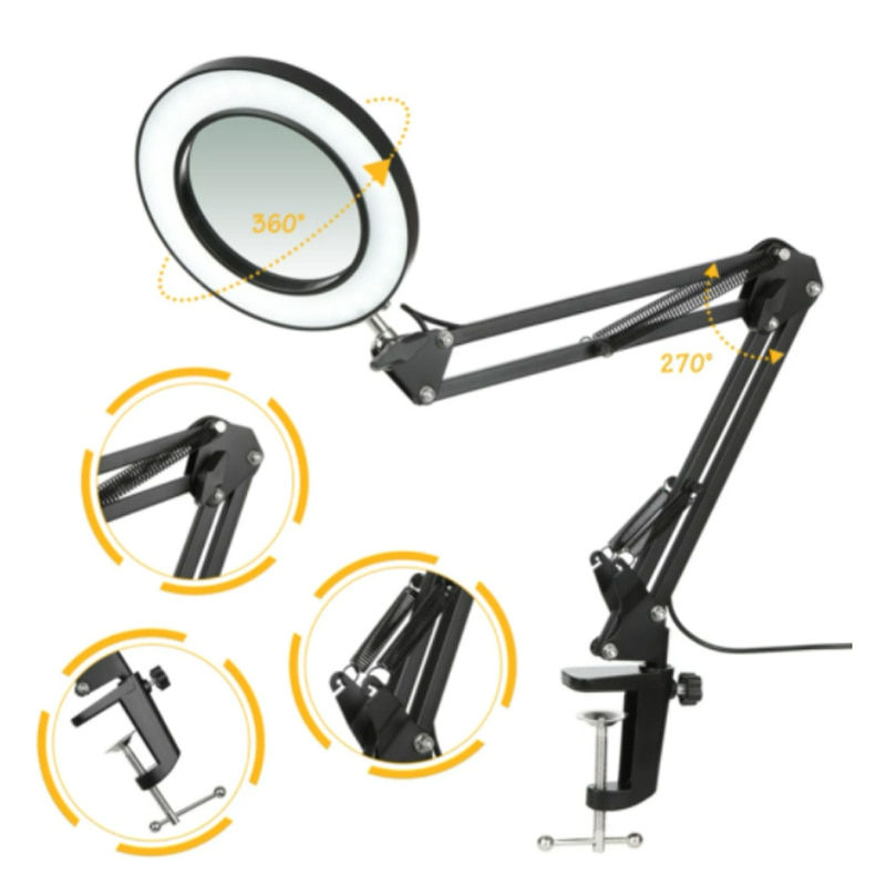 Thumbnail: 72LED 8X/10X NEW Illuminated Magnifier USB 3 Colors LED Magnifying Glass for So