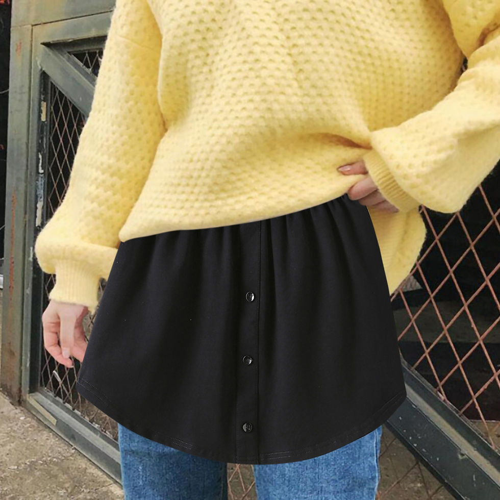Miniatiūra: Detachable Underskirt Women Fake Shirt Irregular Skirt Tail Blouse Hem Cotton E