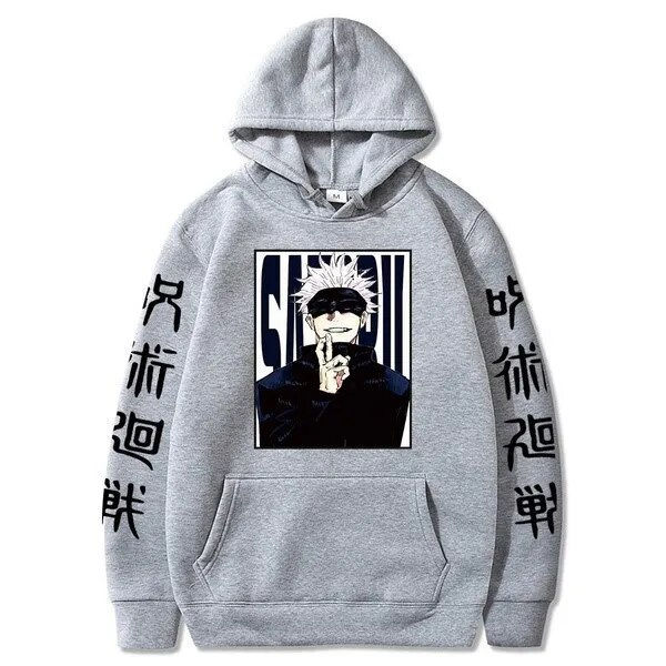 Thumbnail: Japan Anime Jujutsu Kaisen Gojo Satoru Plus Size Hoodie Men Women Sweatshirt Ca