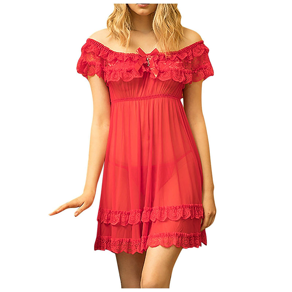 Thumbnail: Plus Size Women's Nightgown See Through Lace Night Dress Sexy Lingerie Slash
