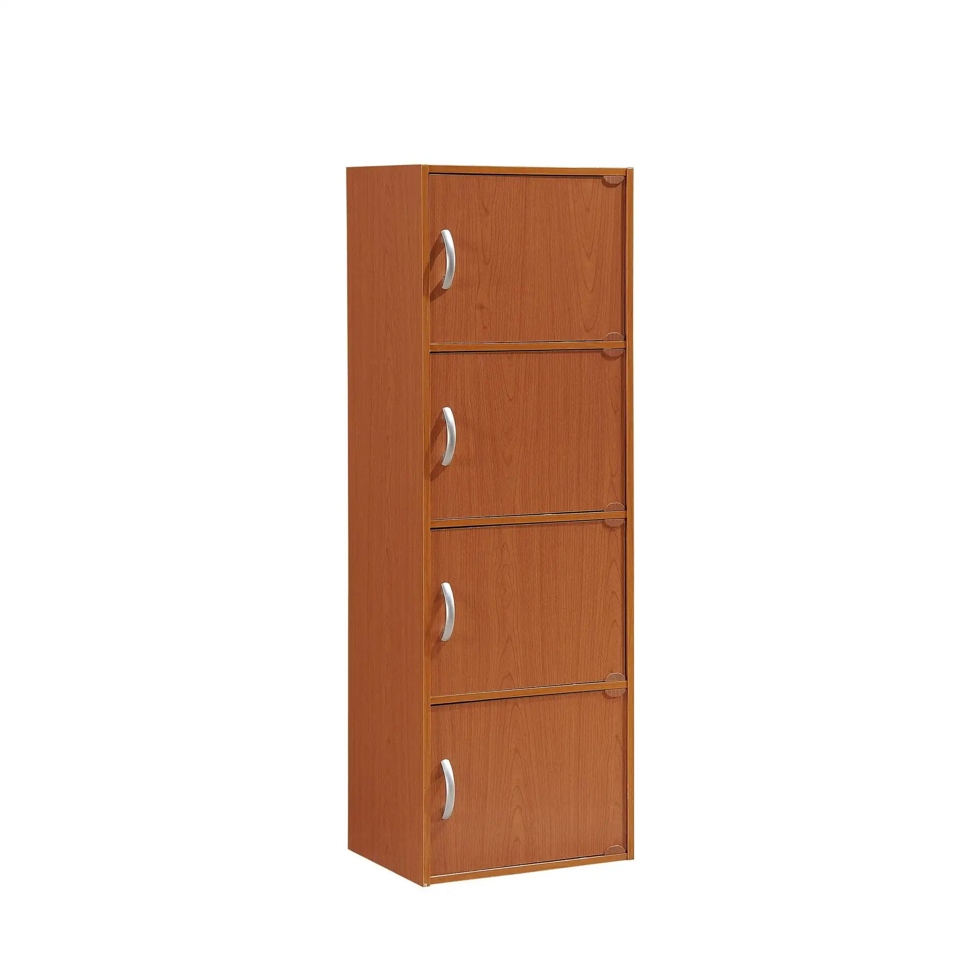 Hodedah 4 Door Cabinet, Light Brown