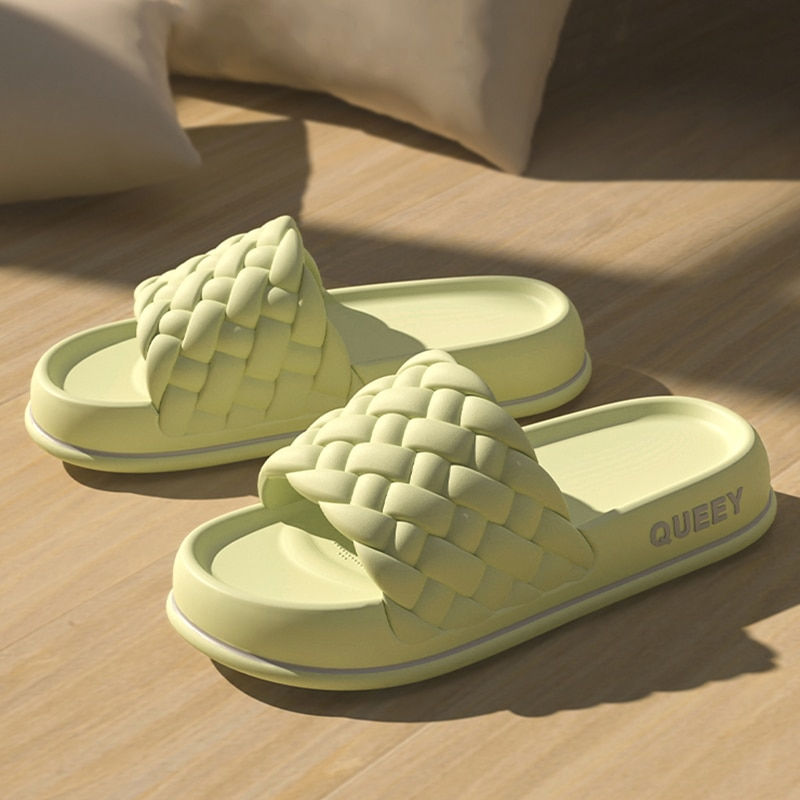 Miniatyrbild: Summer Women Thick Slippers Sole Beach Slides Bathroom Anti-Slip Soft Sandals F