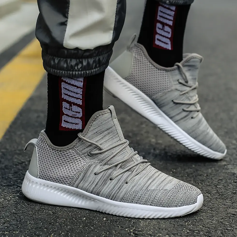 Thumbnail: Summer New Casual Sport Sneakers For Men Light Breathable Sneaker Solid Color M