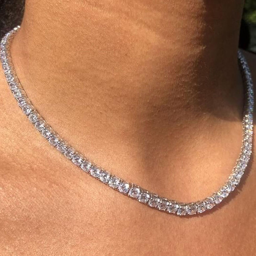 Thumbnail: Rapper Jewelry Big Rhinestone Tennis Necklace Iced Out Choker for Women Hip