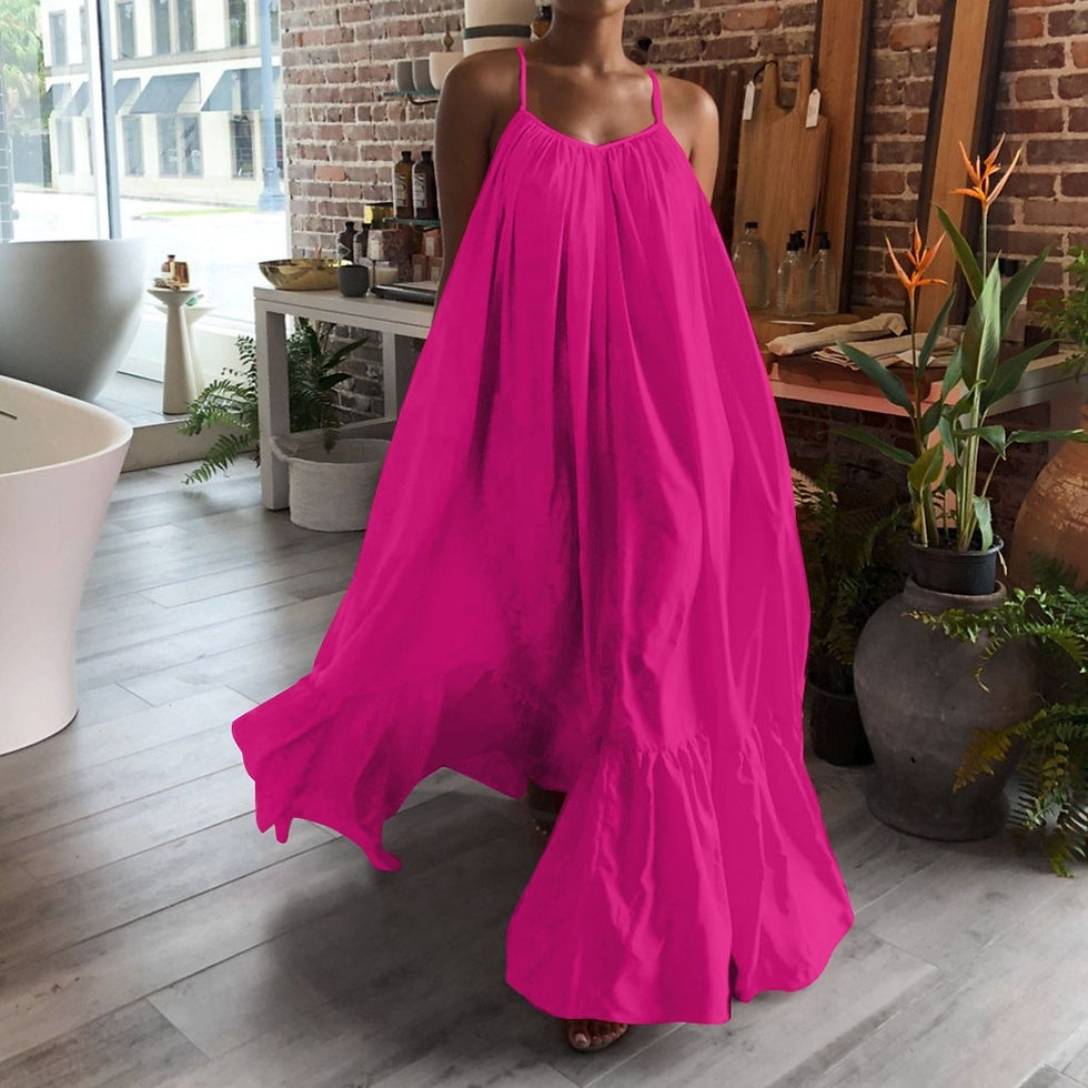 Thumbnail: Women Camisole Oversized Maxi Dresses Summer Casual Spaghetti Strap Loose Backl