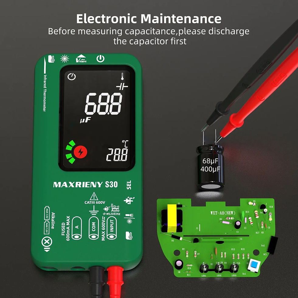Thumbnail: MAXRIENY Digital Multimeter Infrared Thermometer Rechargeable Voltmeter 9999 Co