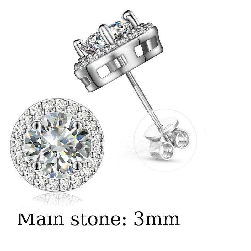 Thumbnail: Unisex Fine Jewelry Moissanite Earrings For Women 925  Stud Earrings Moissanite