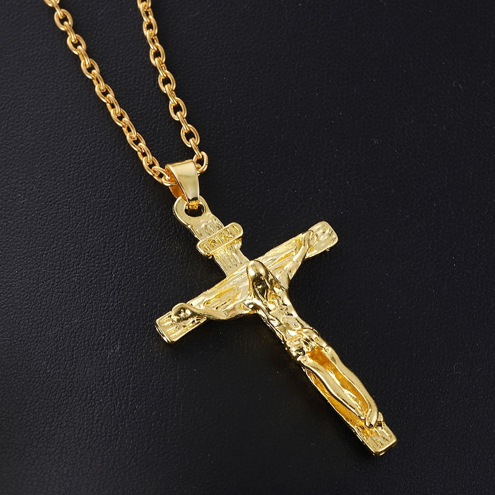 Thumbnail: 2022 Gold Christian Stainless Steel Pendant Necklace for Men Fashion Jewelry