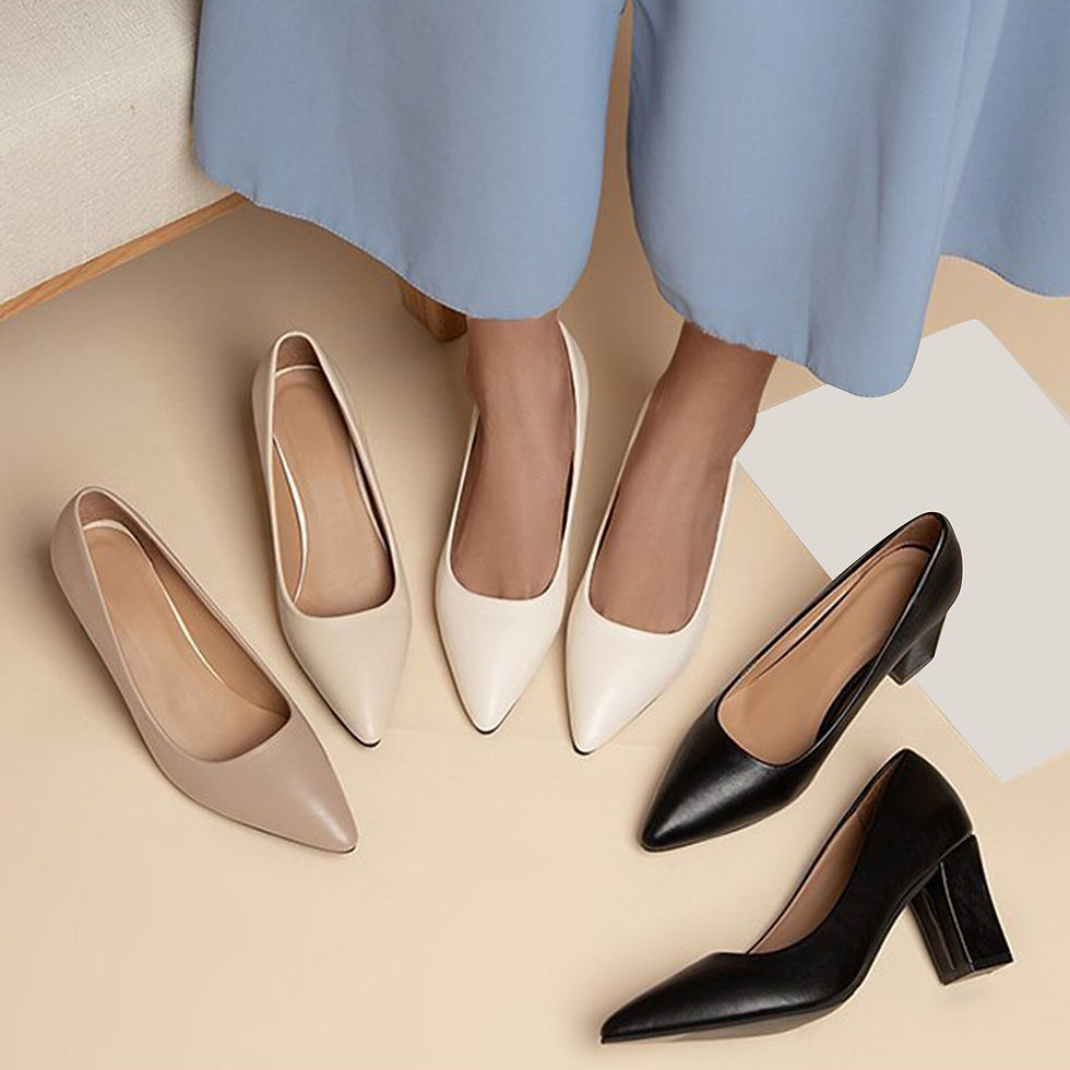 Thumbnail: Square Heel High Heels Fashion Women Pumps Pointed Toe Work Shoes Slip