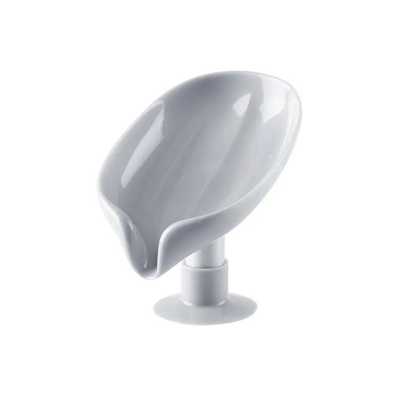 2pcs Drain Soap Holder Leaf Shape Soap Box Suction Cup Tray Drying Rack for Sho
