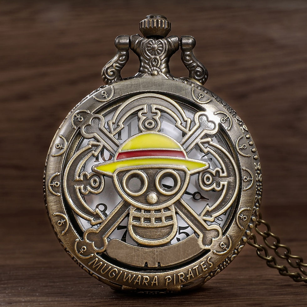 Thumbnail: Exquisite Famous Anime Yellow Hat Hollow Carved Quartz Pocket Watch Necklace Pe