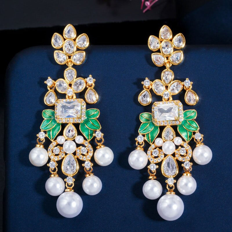 Thumbnail: Uloveido 925 Silver Stud Earrings with Pearls, Tassel Earrings, Elegant Jewelry