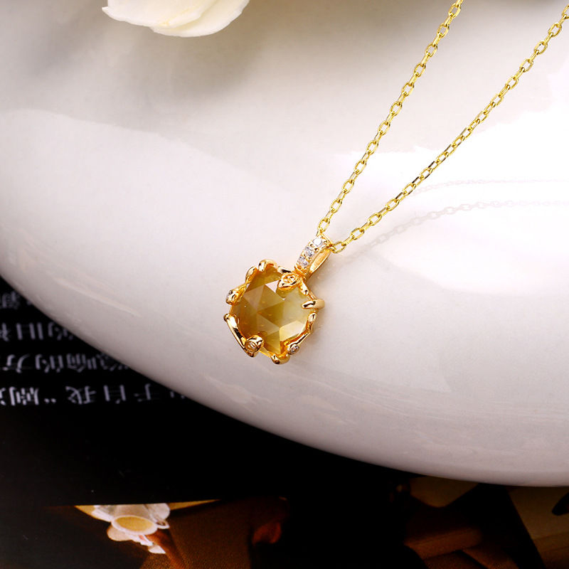 Thumbnail: Women's S925 Silver Crystal Leaf Necklace