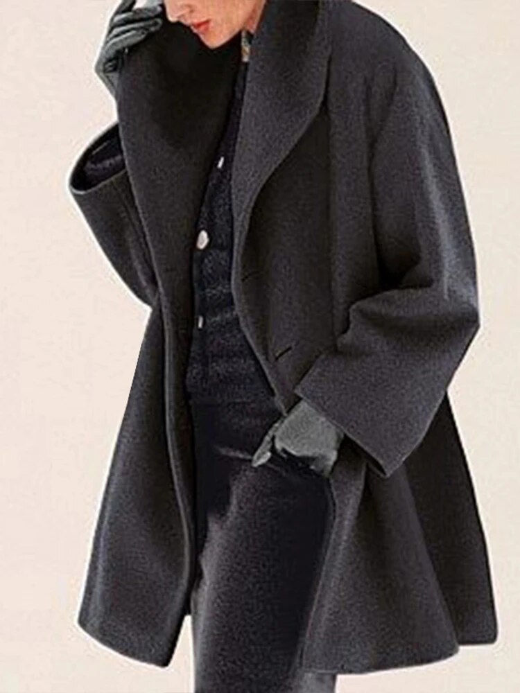 Thumbnail: Plus Size thick Jacket Women Fashion Autumn Winter Coat Round Neck Long Sleeve