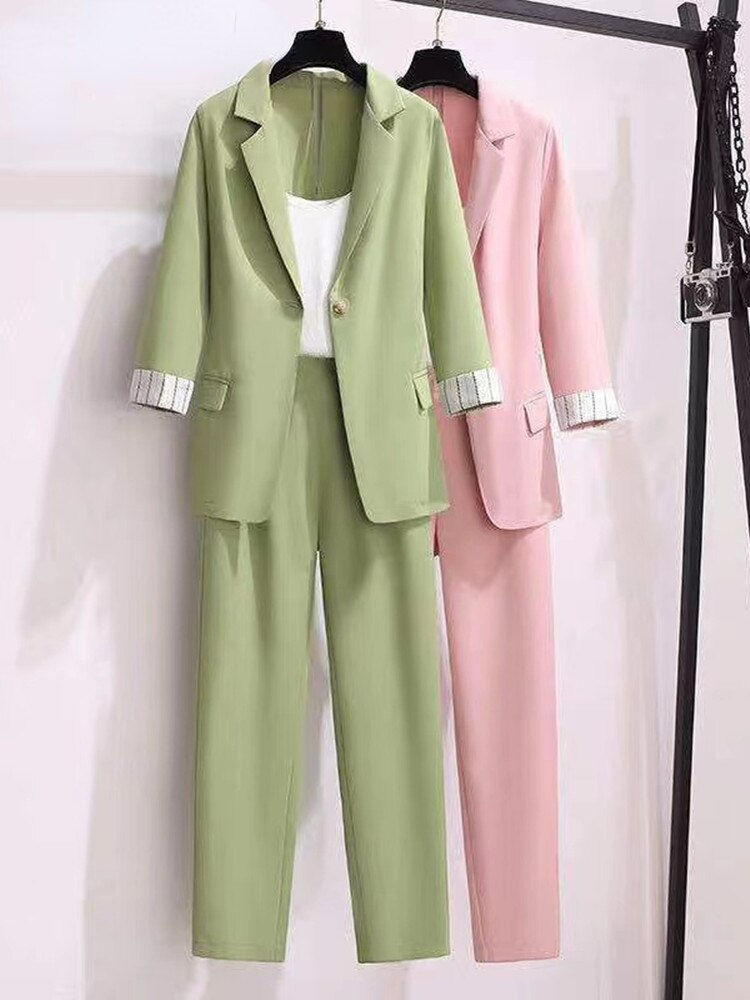 Indexkép: 2022 spring new Korean elegant women's suit female blazer leisure pants