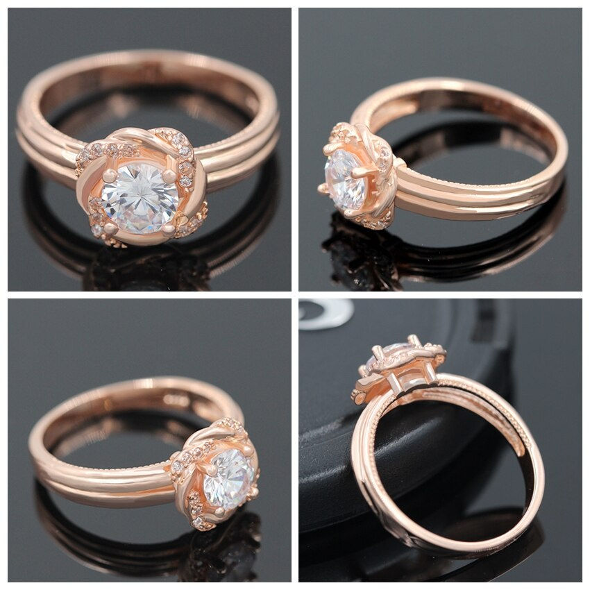 Thumbnail: US STOCK 15% Off Uloveido Rose Gold Color Rings for Women Ring Female Anel