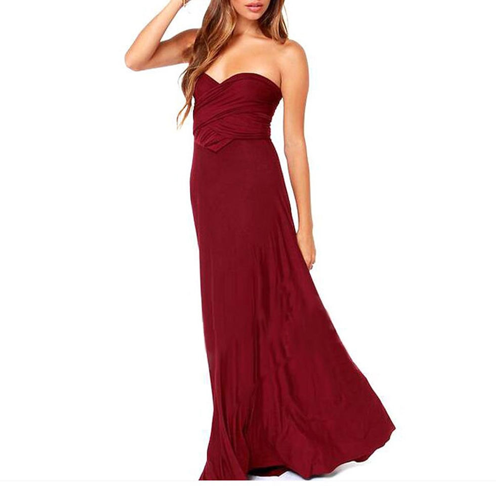 Thumbnail: Cute Women Boho Maxi Club Dress Red Bandage Long Dress Party Multiway Bridesmai