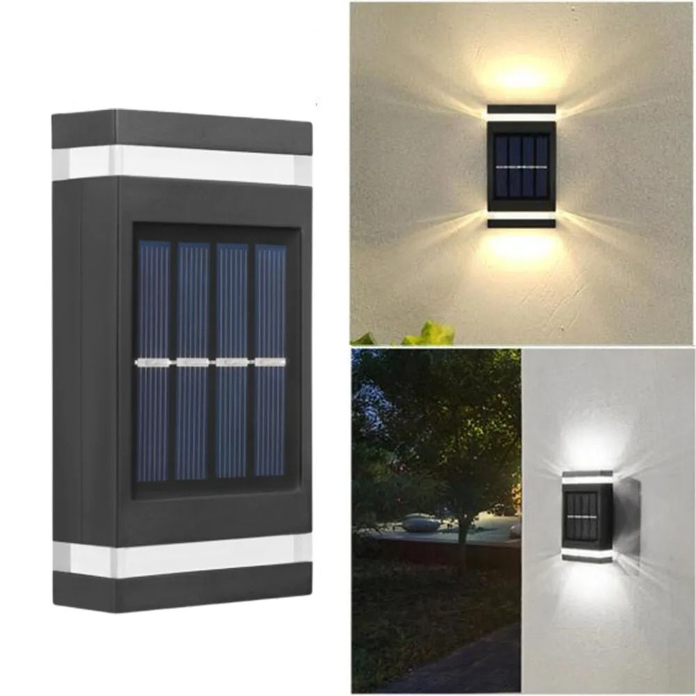 Solar Wall Lamp Outdoor Waterproof Solar Powered Light UP and Down Illuminate H