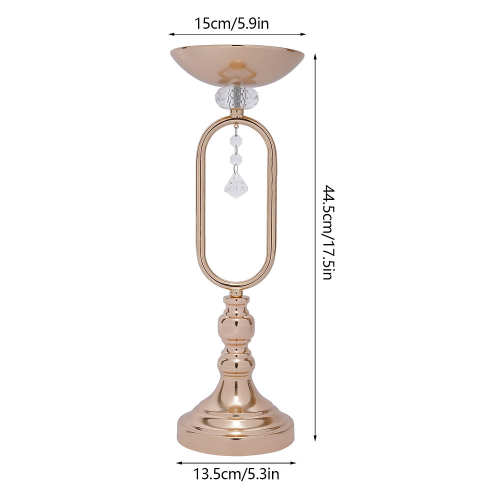 Thumbnail: 10 Pcs Gold Vases for Centerpieces, Candle Stand for Living Room 17.5in Tall ,