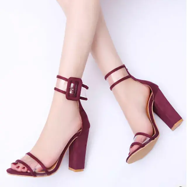 Thumbnail: 2023NEW leather snake print women sandals pumps transparent PVC high heel