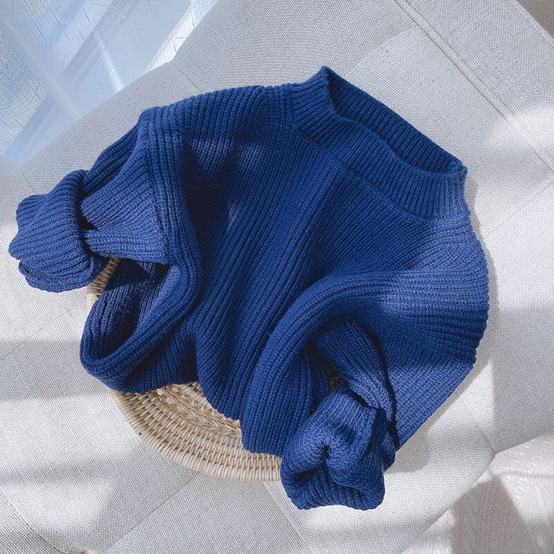Miniaturbild: Melario Solid Color Baby Girls Soft Wool Knitted Sweater for Children's Tops Cl