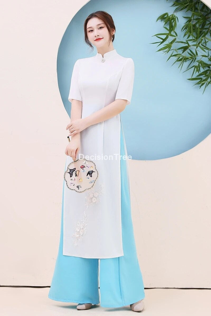 Thumbnail: 2022 ao dai dress vietnam dress women oriental chiffon lace dress vietnam cloth