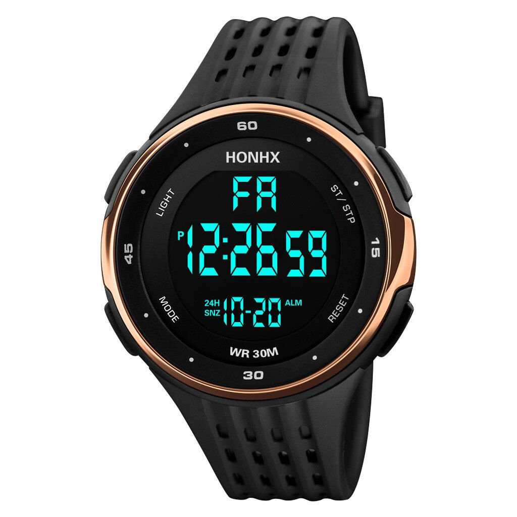 Mens Outdoor LED Sport Watch Waterproof Digital Watch Men Fashion Led Light Sto