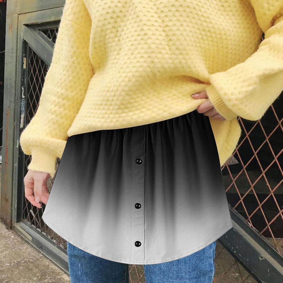 Thumbnail: Detachable Underskirt Women Fake Shirt Irregular Skirt Tail Blouse Hem Cotton E