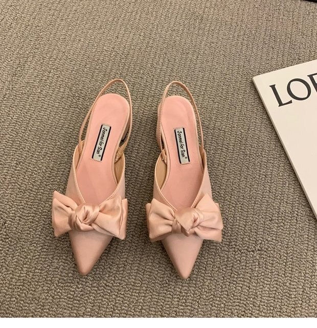 Thumbnail: Brand Luxury Designer High Quality Open Peep Toe Bowknot High Heels Women Sanda