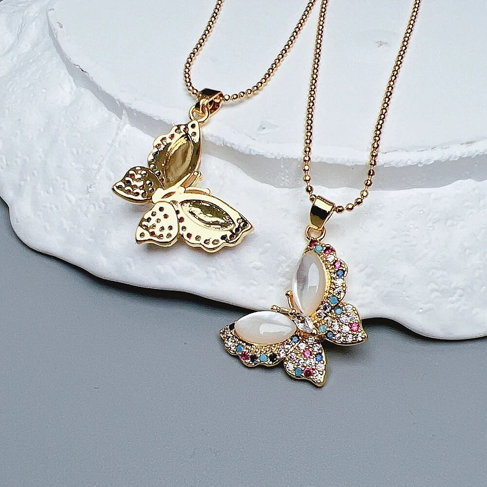 Sīktēls: Exquisite Butterfly Necklace Women Fashion Zircon Sea Shell Pendant Neck For Gi