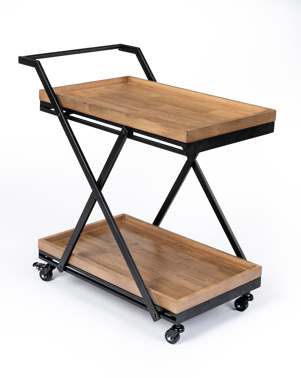 Miniatyrbilde: Better Homes & Gardens Entertainment Cart, Wood and Black  Tea Trolley  Carrinh