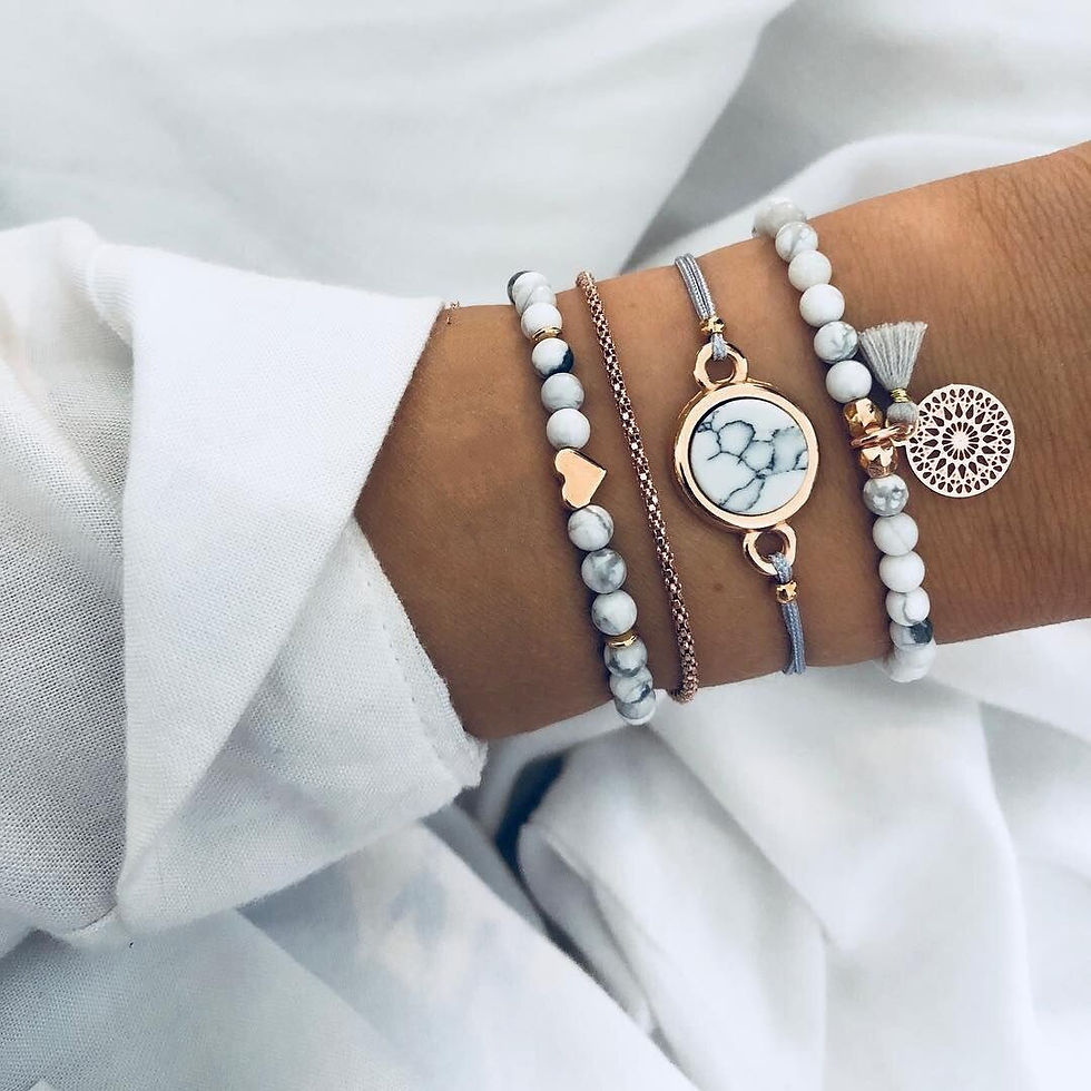 Thumbnail: Boho Geometric Bracelet Bangle Sets For Women Vintage Star Map Hand Heart Charm