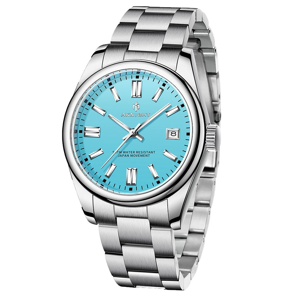 Thumbnail: Watch for Men Orange Watch Dial Analog Quartz Wristwatches AKNIGHT Waterproof C