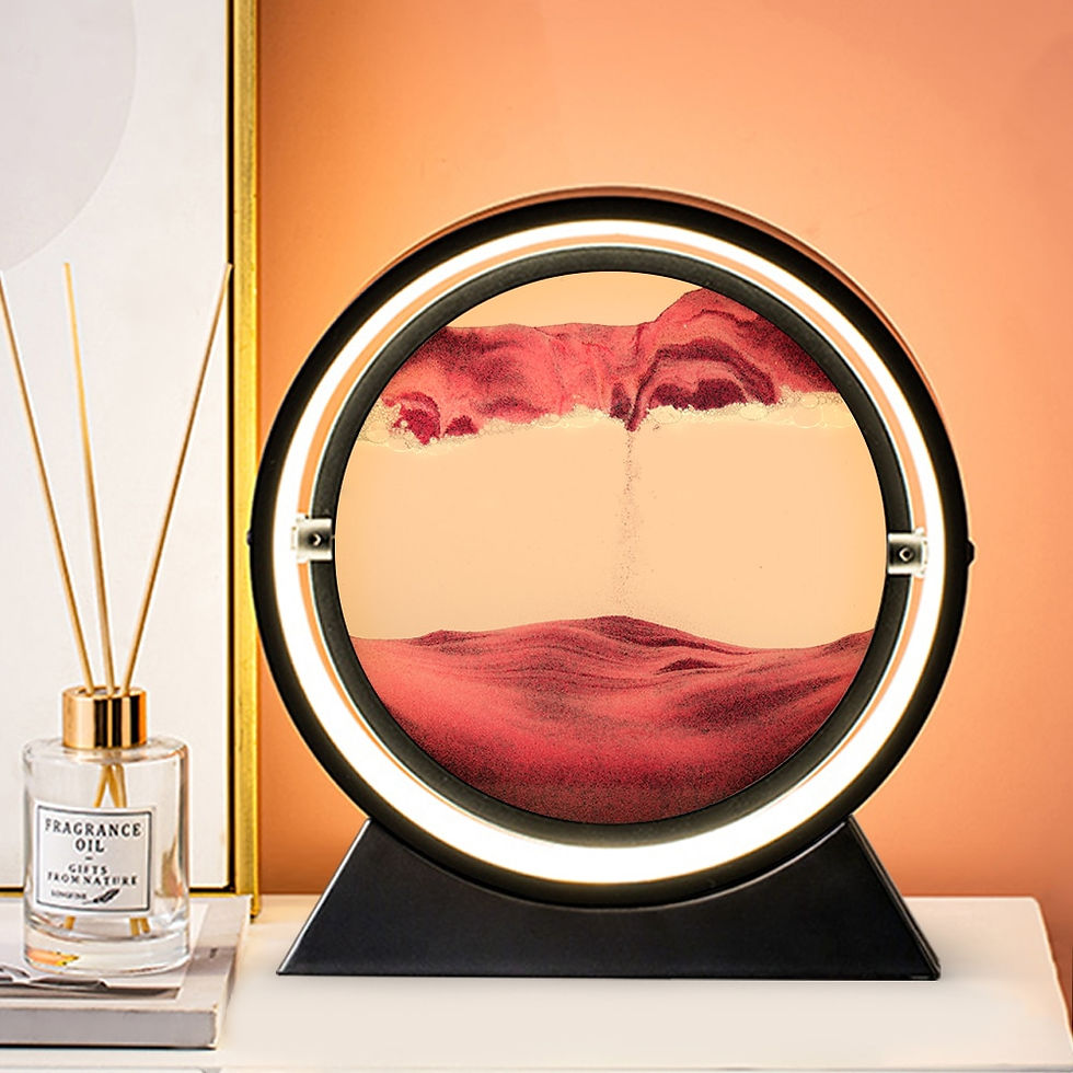 縮圖：3D Hourglass Creative Quicksand Table Lamp Moving Sand Art Picture Deep Sea San