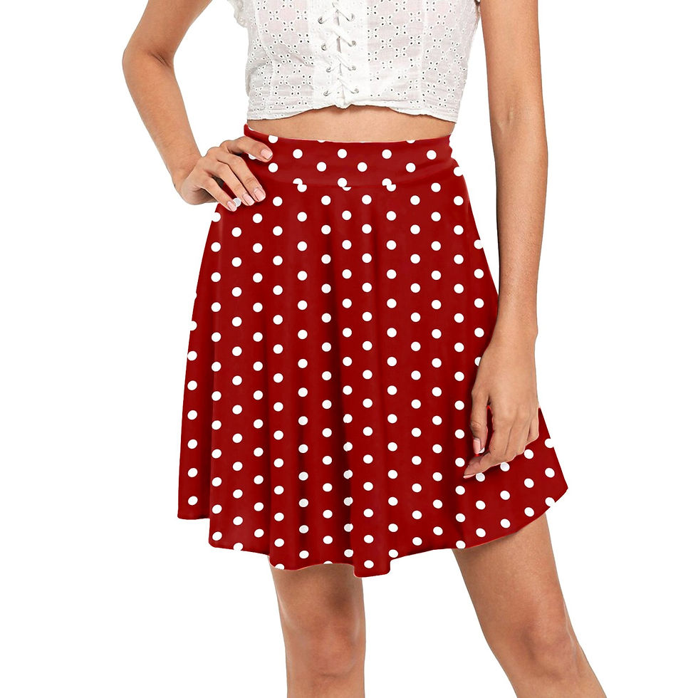 Miniatiūra: Polka Dot A-line Skirts Elegant Short Skirts Casual Streetwear Skirt Summer Ski