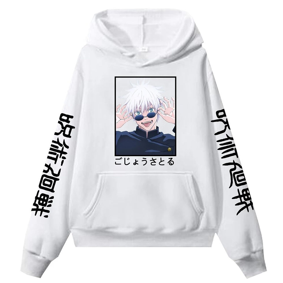 Thumbnail: Japan Anime Jujutsu Kaisen Gojo Satoru Printed Men Women Hoodies Plus Size Swea