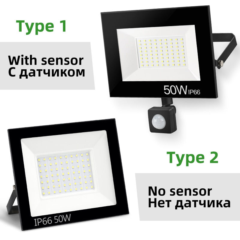 섬네일: 10W 20W 30W 50W 100W LED Flood Light 220V 240V Waterproof PIR Motion Sensor Flo