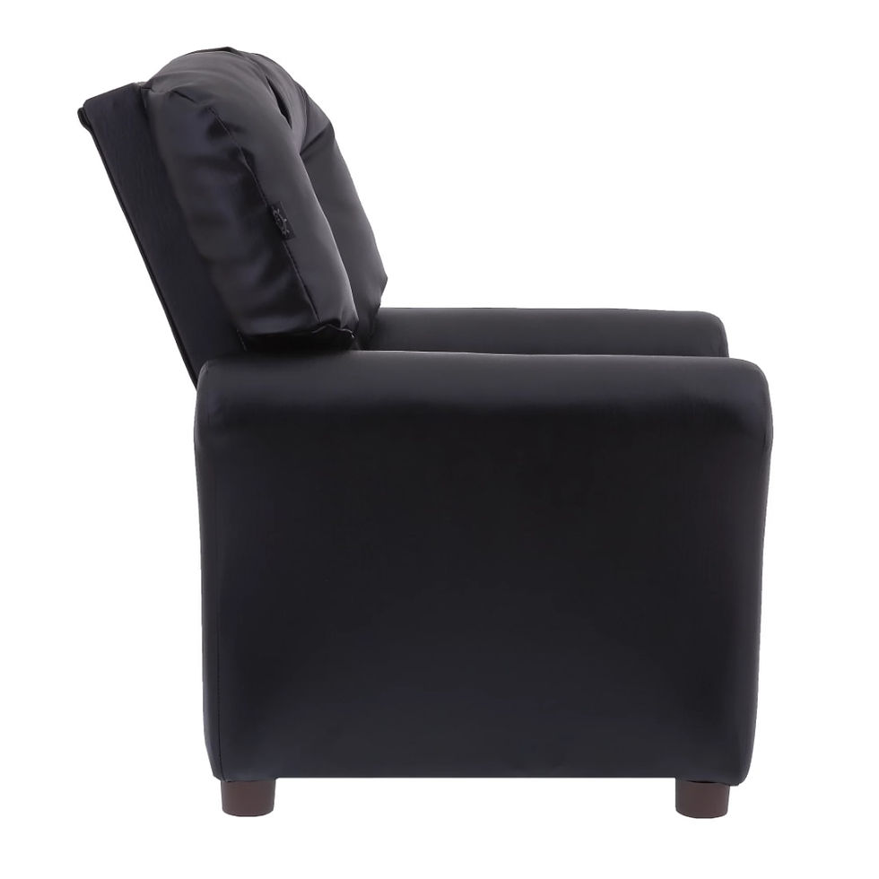 Miniatyrbild: Traditional Kids Recliner Chair Faux Leather Black