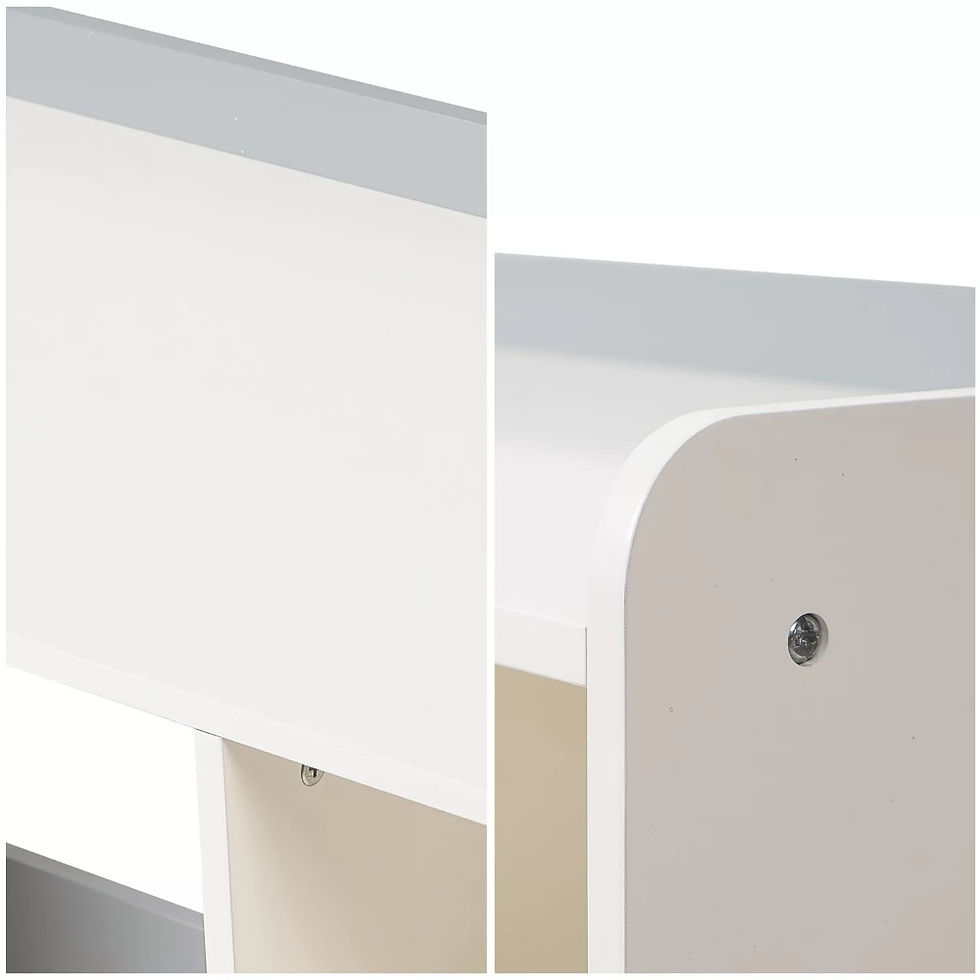 Thumbnail: Unbrand Kids Wooden Desk, Kids Computer Desk, Has Drawer, White and Gray